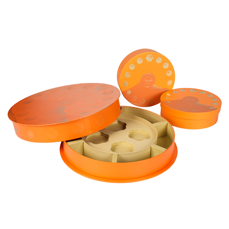 Starre, feuchtigkeitsbeständige, runde Bonbonschachtel