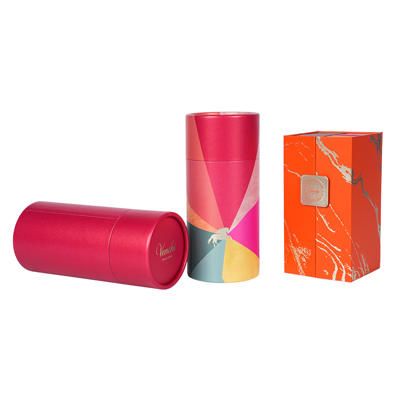 Starre runde Pralinenschachtel mit abnehmbarem Deckel (Himmel und Erde).