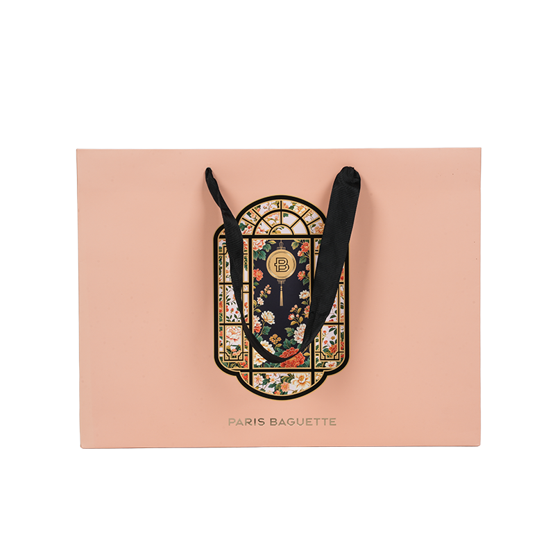 Kuchentragetasche aus Kraftpapier/weißem Karton mit wasserabweisendem Griff