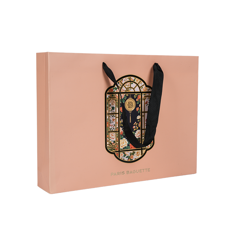 Kuchentragetasche aus Kraftpapier/weißem Karton mit wasserabweisendem Griff