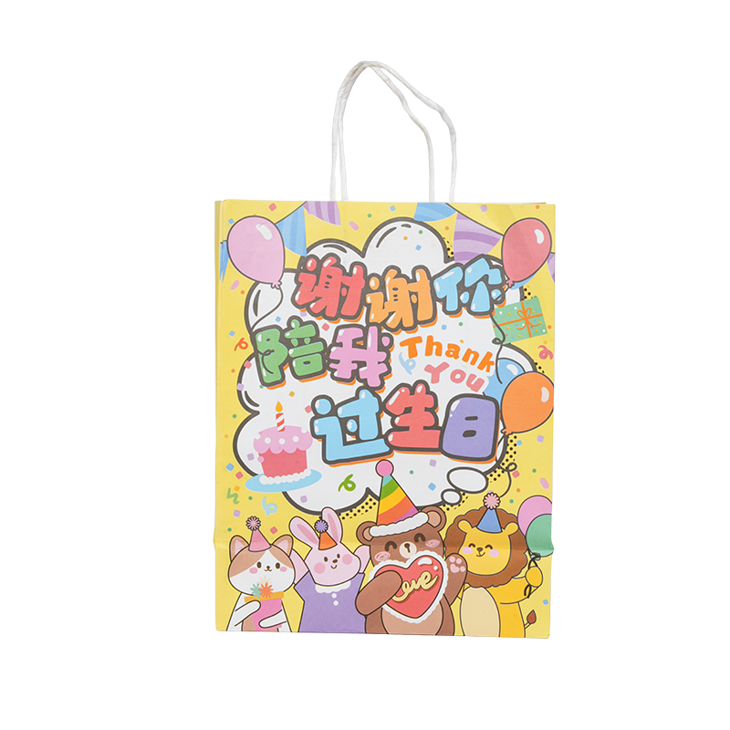 Vertikale Tragetaschen aus Kraftpapier mit Feiertagsmotiv